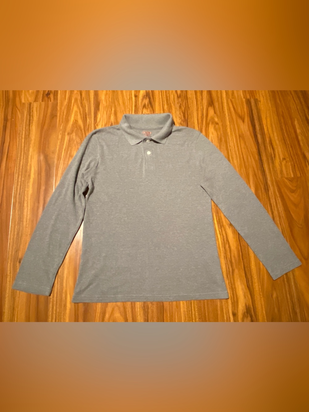 Cat & Jack long-sleeve school uniform polo shirt in heather gray L 12/14